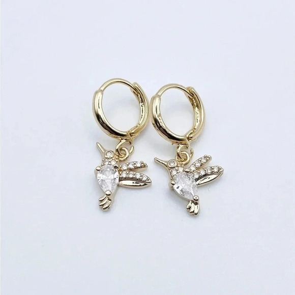 Petit Bird Huggie Hoops Earrings - Picture 2 of 2